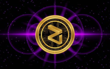 zilliqa-zil virtual currency images. 3d illustrations.