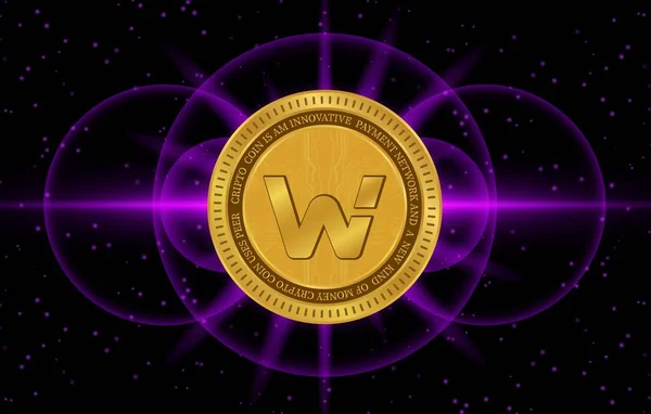 Woo Network Virtual Currency Images Digital Background Illustrations — Stock Photo, Image
