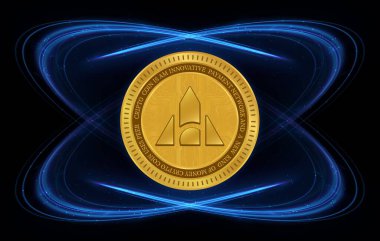 Simya, dijital arka planda sanal para görüntüleri. 3d illüstrasyon.