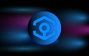 Dijital arkaplanda Ankr sanal para birimi resmi. 3d illüstrasyon