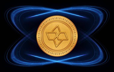 dijital arkaplanda kartesi-ctsi sanal para birimi resmi. 3d illüstrasyon.