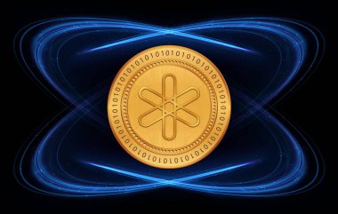 Sanal paralar ve logoları. Göçük sanal para birimi logosu. 3d illüstrasyon.