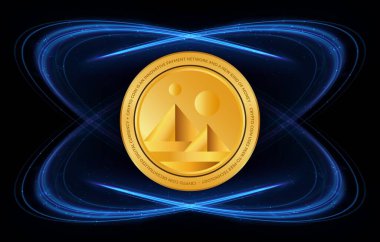 Decntraland-mana kripto para birimi resmi. 3B illüstrasyon.