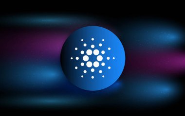 Dijital arkaplanda cardano-ada sanal para birimi resmi. 3d illüstrasyon.