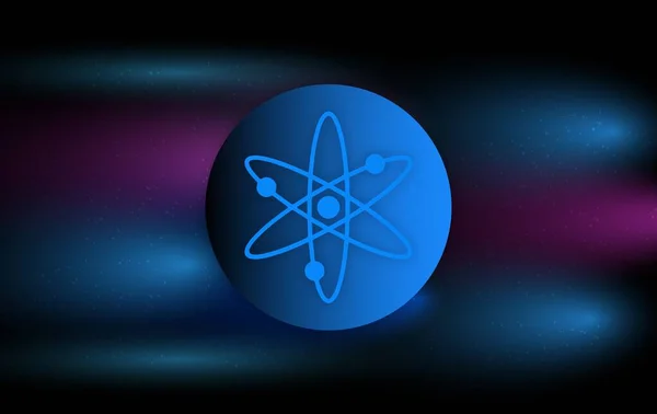 Obrazy Kosmosu Atomu Kryptowaluta Cyfrowym Tle Ilustracje — Zdjęcie stockowe