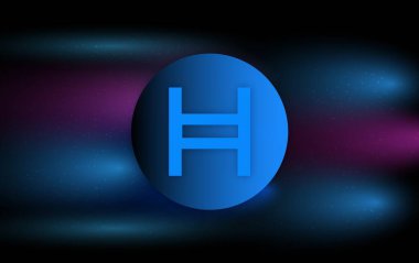 Hedera hashgraph-hbar sanal para birimi resimleri. 3d illüstrasyon.