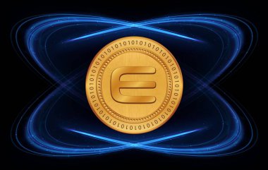 enjin-enj sanal para biriminin dijital arkaplan resmi. 3d illüstrasyon.