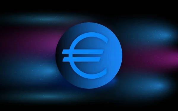 Eurovaluta Logó Képek Digitális Háttérrel Illusztráció — Stock Fotó