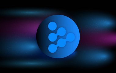 Dijital arkaplanda iexec-rlc şifreli para birimi resimleri. 3d illüstrasyon.