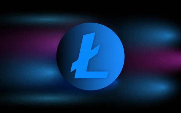 Zobrazení Virtuální Měny Litecoin Ltc Ilustrace — Stock fotografie