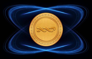 digital background image of nxt virtual currency. 3d illustration.