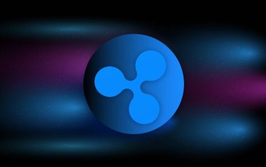  Dalgalanma-Xrp sanal para birimi logosu. 3d illüstrasyon.