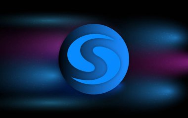 Sayısal arkaplandaki syscoin-sys şifreli para birimi resimleri. 3d illüstrasyon.