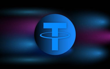 Sanal para birimi logosunu bağla. 3d illüstrasyon.