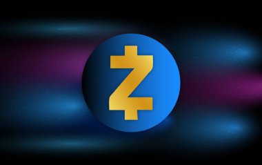Zcash-zec sanal para biriminin dijital arkaplan resmi. 3d illüstrasyon.