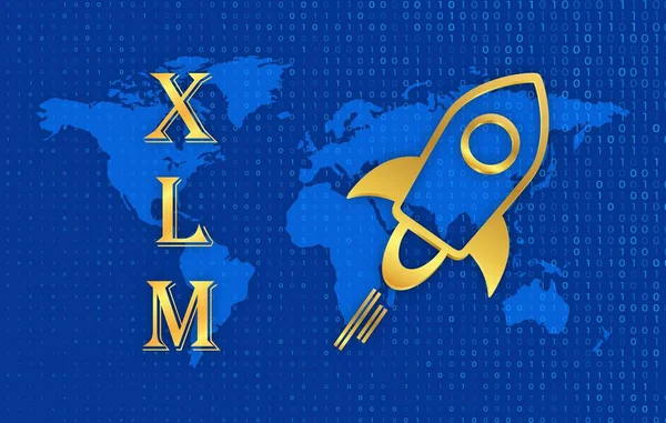 Stellar Xlm Cryptocurrency Bilder Digital Bakgrund Illustration — Stockfoto