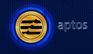 aptos-apt virtual currency images. 3d illustration