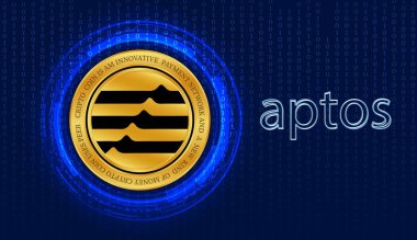 aptos-apt virtual currency images. 3d illustration clipart