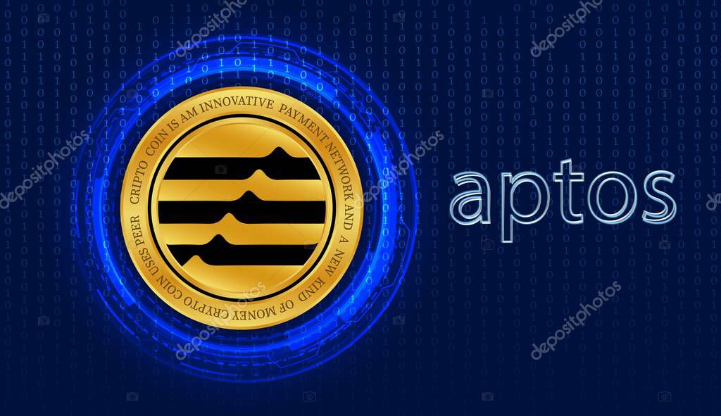 Aptos-apt virtual currency images. 3d illustration