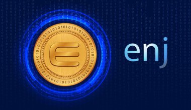 enjin-enj sanal para biriminin dijital arkaplan resmi. 3d illüstrasyon.