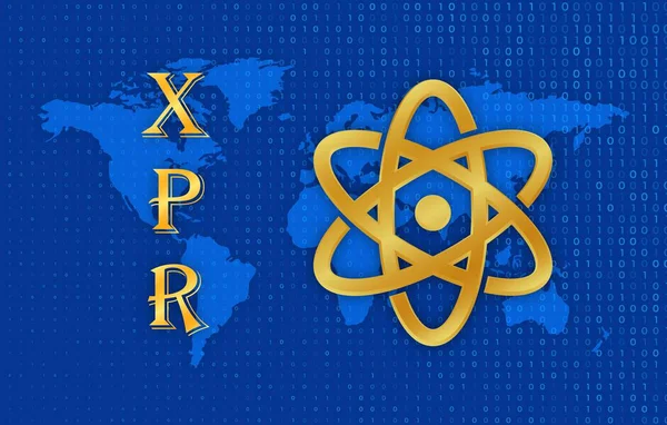 Proton Xpr Cryptocurrency Képek Digitális Háttérrel Illusztráció — Stock Fotó