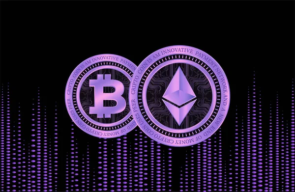 Virtual Currency Images Ethereum Eth Bitcoin Btc Illustrations — Photo