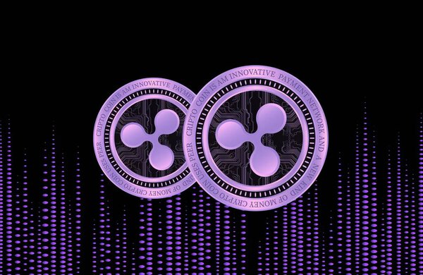  логотип виртуальной валюты ripple-xrp. 3d иллюстрации.