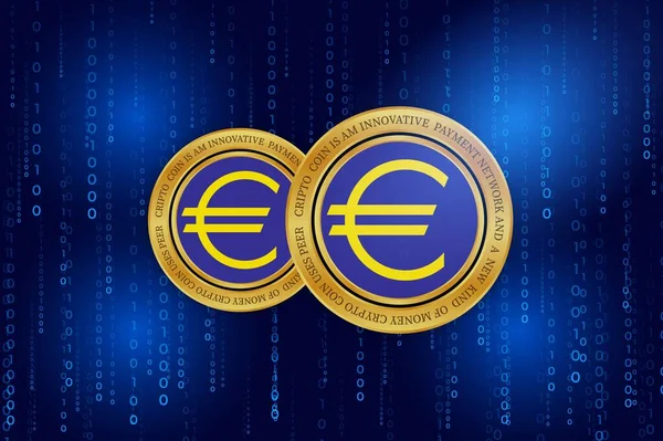 Eurovaluta Logó Képek Digitális Háttérrel Illusztráció — Stock Fotó