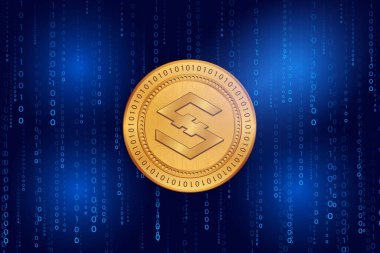 iostoken-iost sanal para birimi resimleri. 3d illüstrasyon.