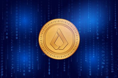 dijital arkaplanda lisk-lsk sanal para birimi resmi. 3d illüstrasyon.