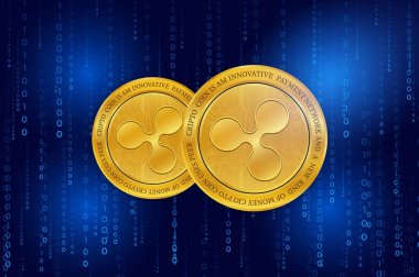  Dalgalanma-Xrp sanal para birimi logosu. 3d illüstrasyon.