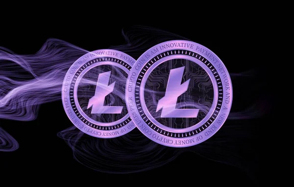 Widok Wirtualnej Waluty Litecoin Ltc Ilustracja — Zdjęcie stockowe