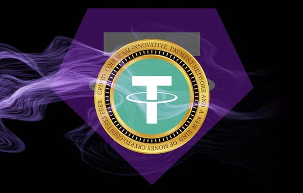Tether Usdt仮想通貨のロゴ 3Dイラスト — ストック写真