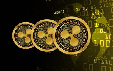  Dalgalanma-Xrp sanal para birimi logosu. 3d illüstrasyon.