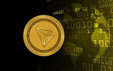  Tron-trx sanal para birimi. 3d illüstrasyon.