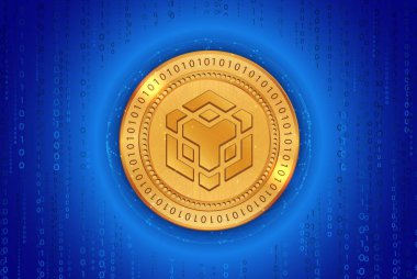 dijital arkaplanda binance-bnb sanal para birimi resmi. 3d illüstrasyon.