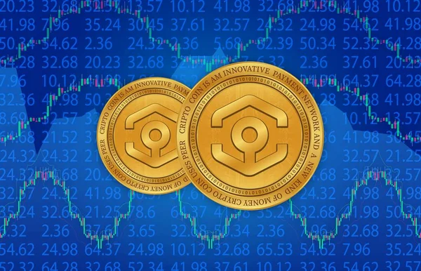 stock image Image of ankr virtual currency on a digital background. 3d illustration