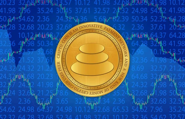 Balancer Bal Virtuele Valuta Beeld Digitale Achtergrond Illustraties — Stockfoto