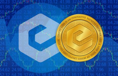 ecash-xec sanal para biriminin görüntüleri. 3d illüstrasyon