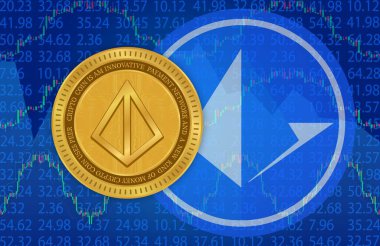  Loopring-lrc sanal para birimi resimleri. 3d illüstrasyon.