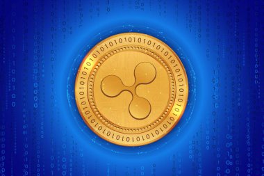  Dalgalanma-Xrp sanal para birimi logosu. 3d illüstrasyon.