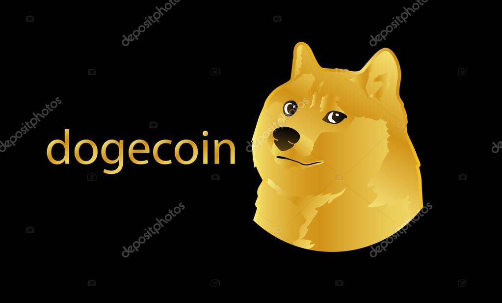 Images of logos of digital coins on a black background. 3d illustrations.