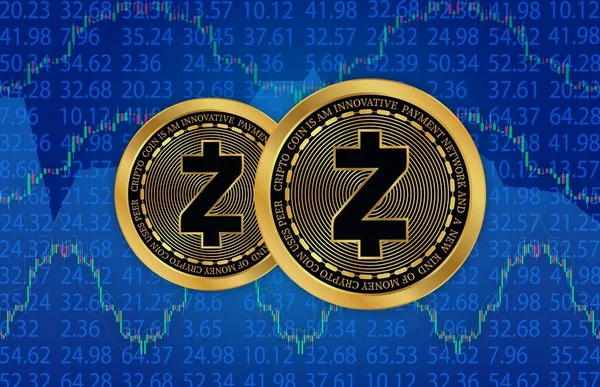 Zcash-zec sanal para biriminin dijital arkaplan resmi. 3d illüstrasyon.