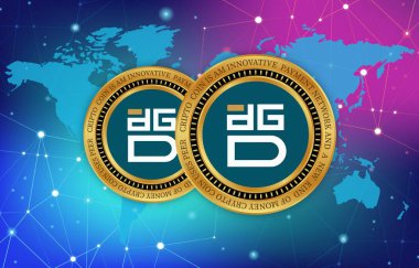 Digix dao-dgd sanal para birimi görüntüsü. 3d illüstrasyon.