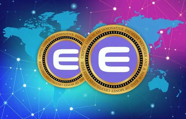 Enjin Enj虚拟货币的数字背景图像 3D说明 — 图库照片