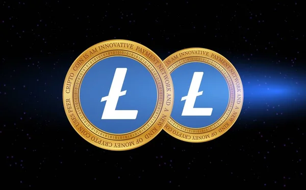 Vues Monnaie Virtuelle Litecoin Ltc Illustration — Photo