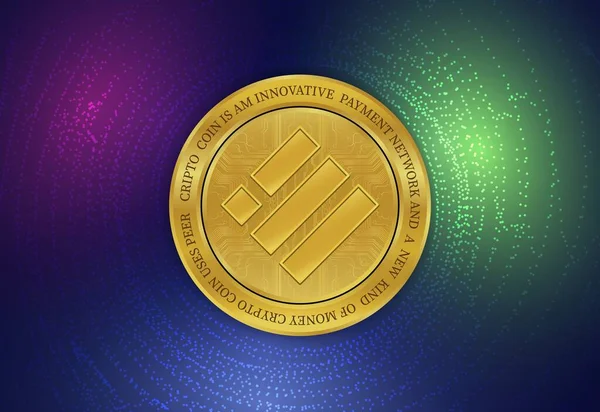 Binance usd-busd dijital arkaplanda sanal para birimi resmi. 3d illüstrasyon.