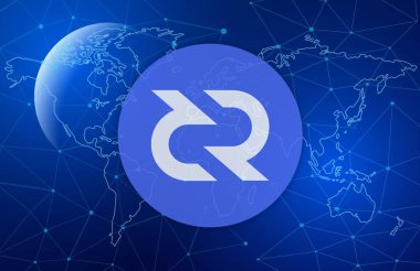 Decred-dcr para sanal para birimi resimleri. 3d illüstrasyon.