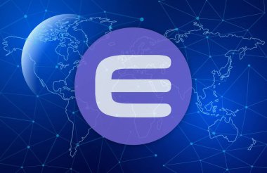 enjin-enj sanal para biriminin dijital arkaplan resmi. 3d illüstrasyon.