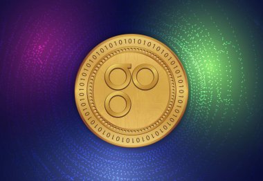 Omisego sanal para birimi görüntüleri. 3d illüstrasyon.